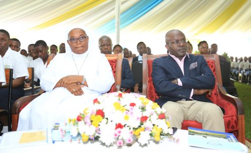 L-R Rev. Sr. Regina Nabawanuka and the Chief Guest Mr. Kakooza Alex, PS Ministry of Education and Sports.